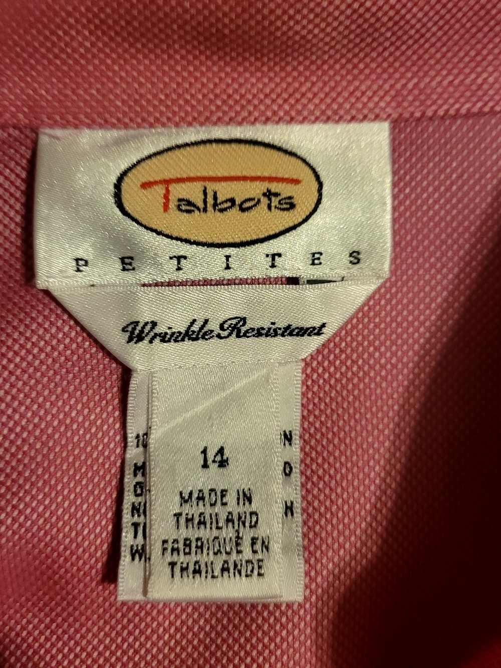 Talbots Ladies Wrinkle Resistant Long Sleeve Button Up. Size 14P - Picture 2 of 5